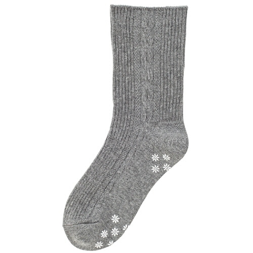 ケアファッション ゴムなしスベリ止め付ソックス(婦人) グレー 038324-21 1足