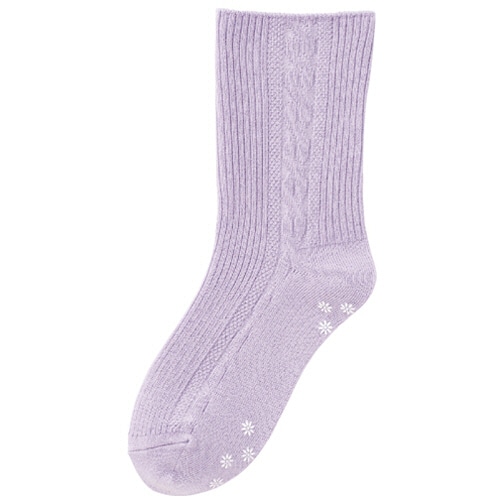 ケアファッション ゴムなしスベリ止め付ソックス(婦人) パープル 038324-41 1足