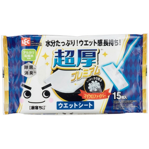 レック 激落ちくん 超厚プレミアムウエットシート S00684 1パック(15枚)