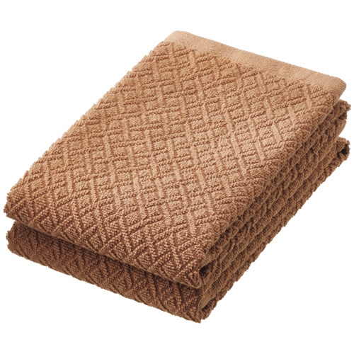 林 ホテルタイプフェイスタオル(バラエティカラー) ブラウン FL604926 1パック(2枚)