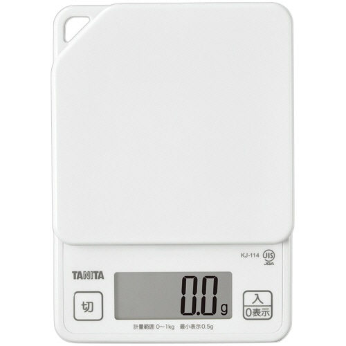 タニタ デジタルクッキングスケール 1kg ココナッツホワイト KJ-114-WH 1台