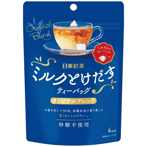 三井農林 日東紅茶 ミルクとけだすティーバッグ オリジナルブレンド 1パック(4バッグ)
