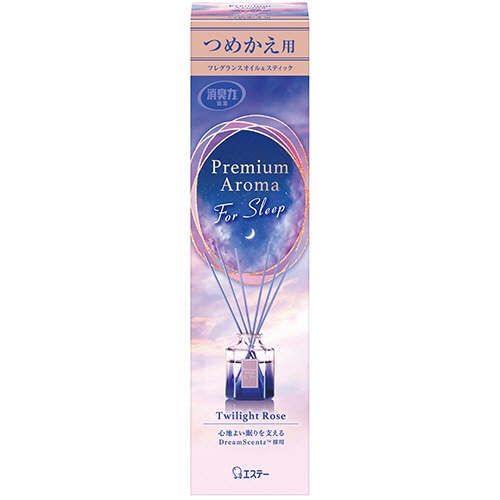 エステー 消臭力 Premium Aroma For Sleep Stick 寝室用 トワイライトローズ つめかえ用 50mL 1個