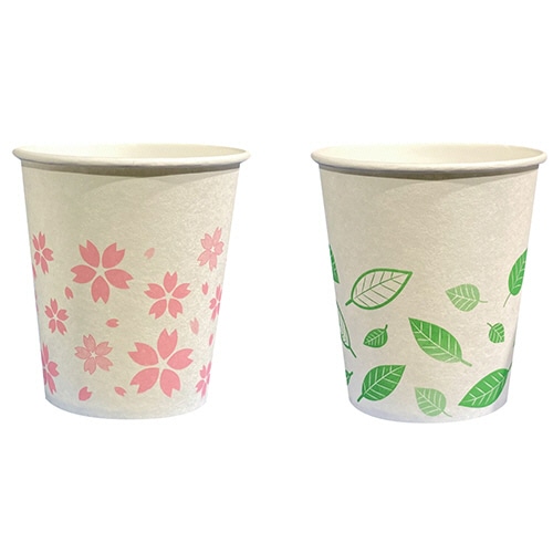 ファーストレイト　ペーパーカップ　ロースタッキング仕様　桜＆葉っぱ　１５０ｍＬ（５オンス）　ＦＲ－５３６１　１パック（１０００個）