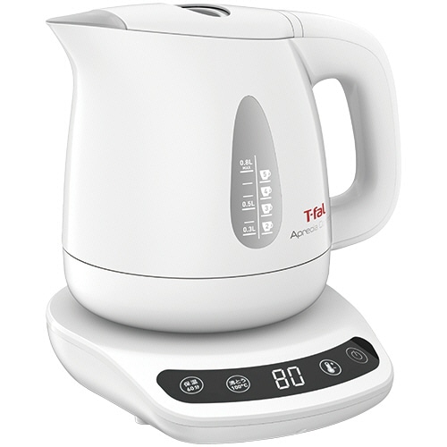 ティファール 温度調節付電気ケトル アプレシア コントロール 0.8L ホワイト KO7201JP 1台