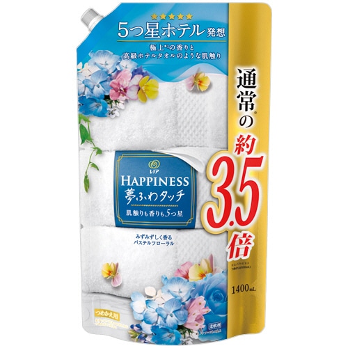 P&G レノアハピネス 夢ふわタッチ みずみずしく香るパステルフローラル 詰替用 超特大サイズ 1400ml 1パック