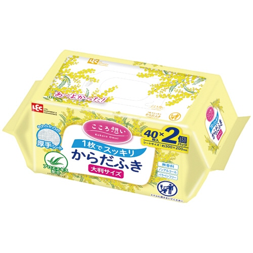 レック こころ想い からだふき 大判厚手 E90797 1パック(80枚:40枚×2個)