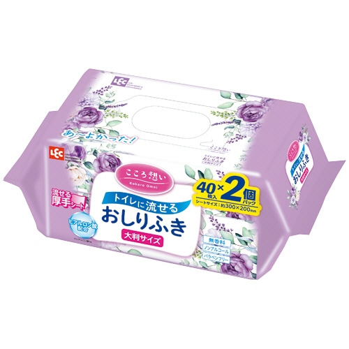 レック こころ想い 流せるおしりふき 大判 E90793 1パック(80枚:40枚×2個)