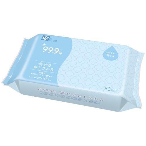レック Nursing Care 水99.9% 流せるおしりふき E90533 1パック(80枚)