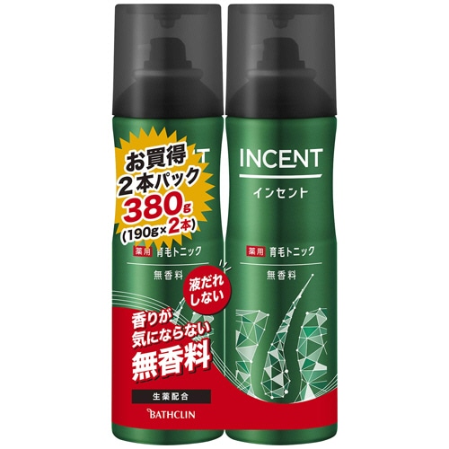 バスクリン インセント 薬用育毛トニック 無香料 190g ペアパック 1パック