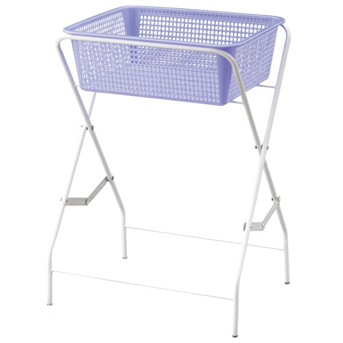 山崎産業　折り畳みバスケット　１段式（脱衣カゴ１個付属）　ブルー　ＦＵ７７４－０００Ｘ－ＭＢ　１台
