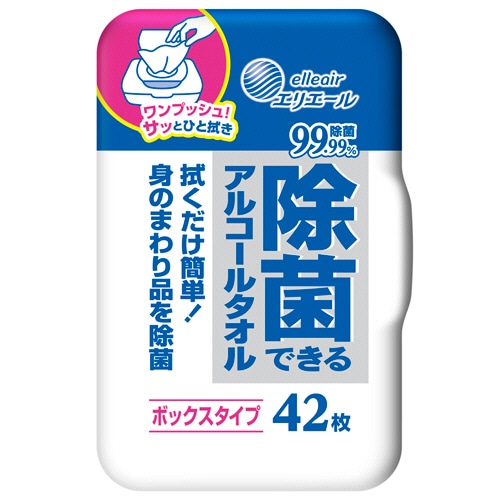 大王製紙 エリエール 除菌できるアルコールタオル ボックス本体 1個(42枚)