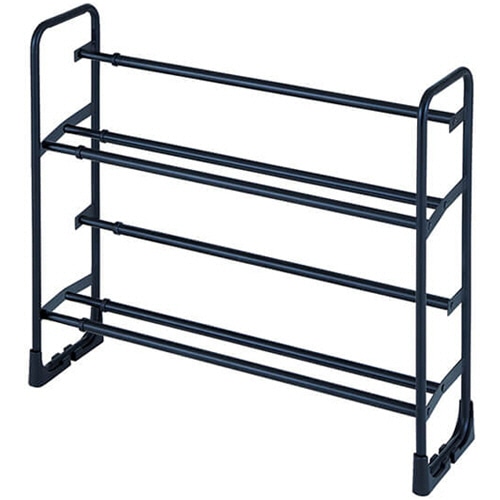 天馬 プロフィックス 美style 伸縮式シューズラック 2段 マットブラック 1個