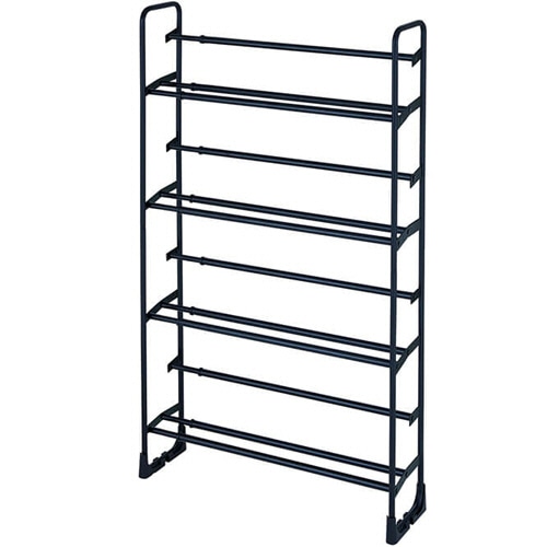 天馬 プロフィックス 美style 伸縮式シューズラック 4段 マットブラック 1個