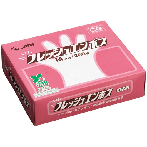 旭創業 フレッシュエンボス(バイオマス) M 外エンボス ナチュラル 1箱(200枚)