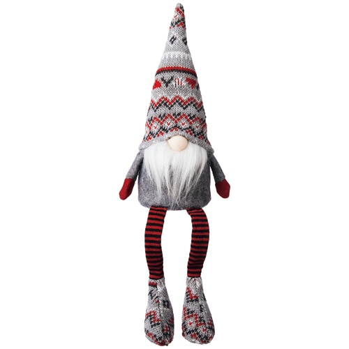 函館クリスマスファクトリー ノルディック足ブラサンタM グレー&レッド 1個