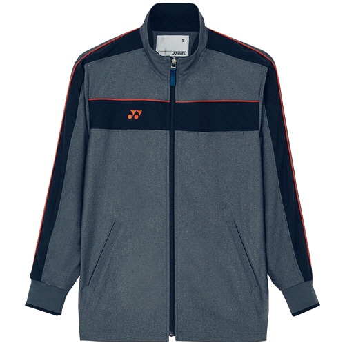 トンボ ヨネックス×キラク 防風ジャケット(男女兼用) ピステックス グレーモク×オレンジ Lサイズ CY104-59-L 1着