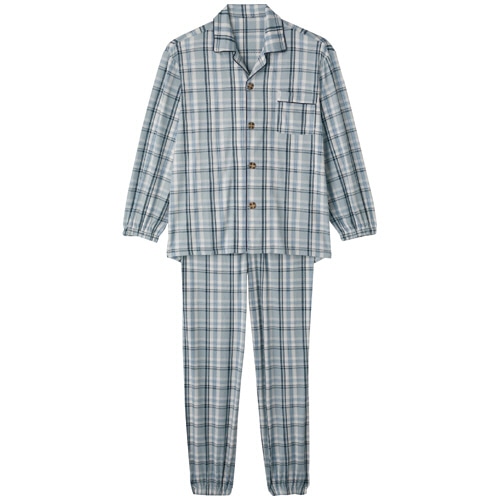 ケアファッション　大きめボタンのびのびストレッチパジャマ　紳士用　グレー　Ｍサイズ　８００４４１－１１　１着