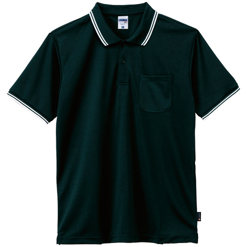 ボンマックス　ライン入りベーシックドライポロシャツ（ポリジン加工）　メッシュ　ブラック（ホワイトライン）　Ｍサイズ　ＭＳ３１２１－１６－Ｍ　１着