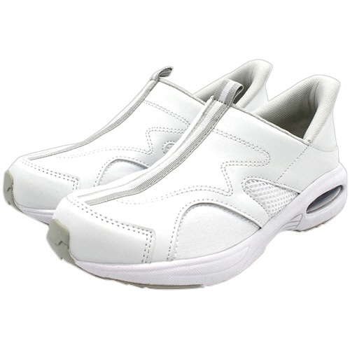 山一　外反母趾に優しい　消臭クッションインソールハンズフリーシューズ　ホワイト　２４．０ｃｍ　８６ＷＨ２４０　１足