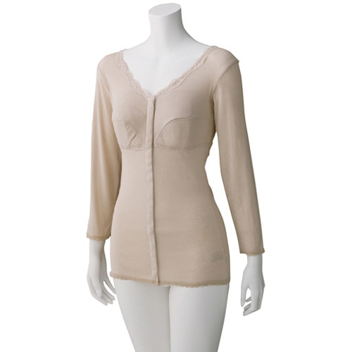 ケアファッション ソフトカップ付 8分袖ホックシャツ ベージュ M 98588-01 1着