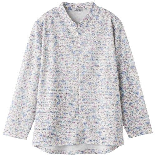 ケアファッション ロングファスナーTシャツ ブルー LL 820597-23 1着