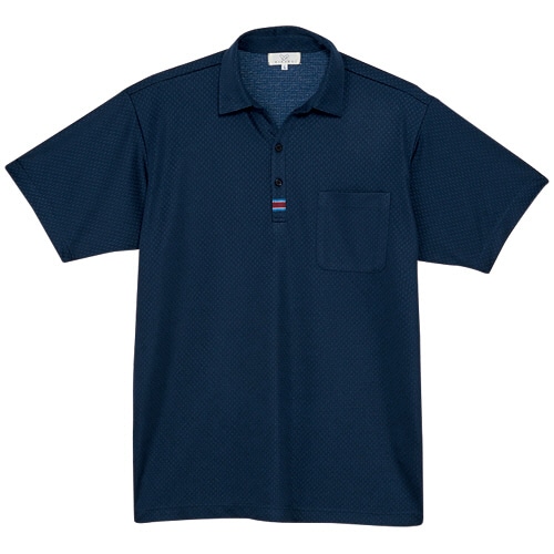 トンボ ニットシャツ モイステックスドットニット ネイビー LLサイズ CR214-89-LL 1着