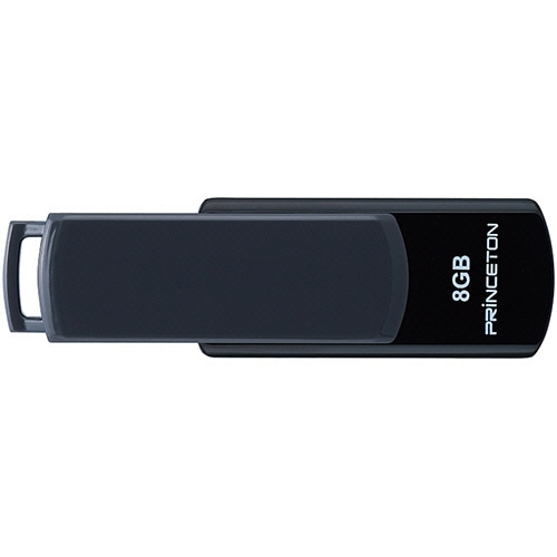 プリンストン USBフラッシュメモリー 回転式キャップレス 8GB グレー/ブラック PFU-T3UT/8GA 1個