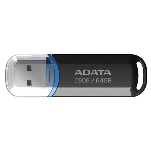 A-DATA C906 小型USBフラッシュドライブ 64GB ブラック AC906-64G-RBK 1個