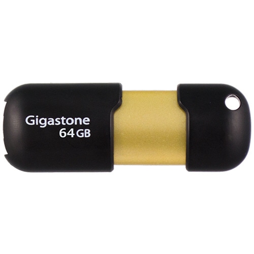 Gigastone USB3.0フラッシュメモリ スライド式 64GB ブラック/ゴールド GJU364GSLJ 1個