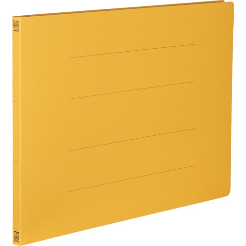 プラス フラットファイル 樹脂とじ具 A3ヨコ 150枚収容 背幅18mm イエロー No.002N 1セット(10冊)