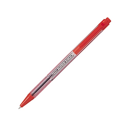 パイロット 油性ボールペン スーパーノック 細字0.7mm クリアレッド BPK-P-CFR 1セット(10本)