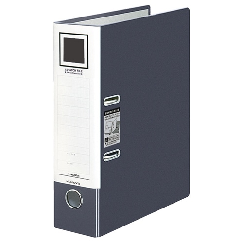 コクヨ レバッチファイル A4タテ 2穴 480枚収容 48mmとじ 背幅76mm ダークグレー フ-AL290DM 1セット(5冊)