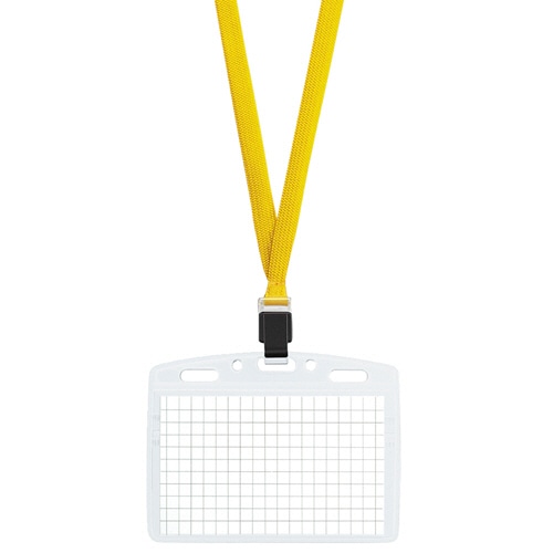 コクヨ ネックストラップ名札(アイドプラス) 名刺・IDカード用 チャック付 黄 ナフ-T180Y-10 1セット(50個:10個×5パック)