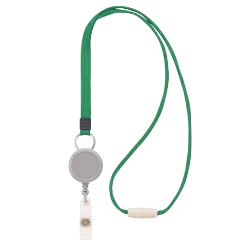 ライオン事務器 名札用ストラップ グリーン N-5P 1セット(10本)