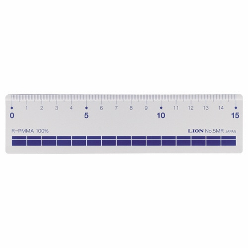 ライオン事務器 再生アクリル直線定規 15cm No.5MR 1セット(10本)