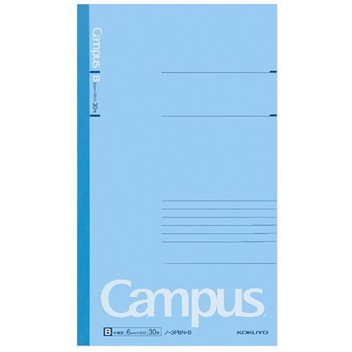 コクヨ キャンパスノート スリムB5 B罫 30枚 青 ノ-3PBN-B 1セット(5冊)