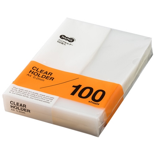 TANOSEE クリアホルダー A4 クリア 厚さ0.2mm 1セット(1000枚:100枚×10パック)