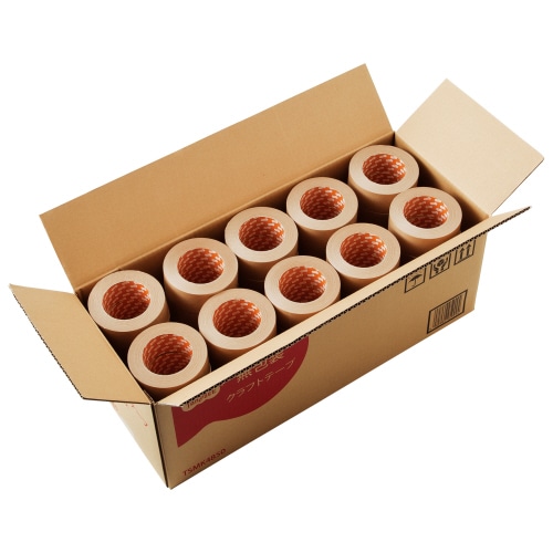 TANOSEE 無包装クラフトテープ 48mm×50m 厚み約0.14mm 1セット(150巻:50巻×3箱)