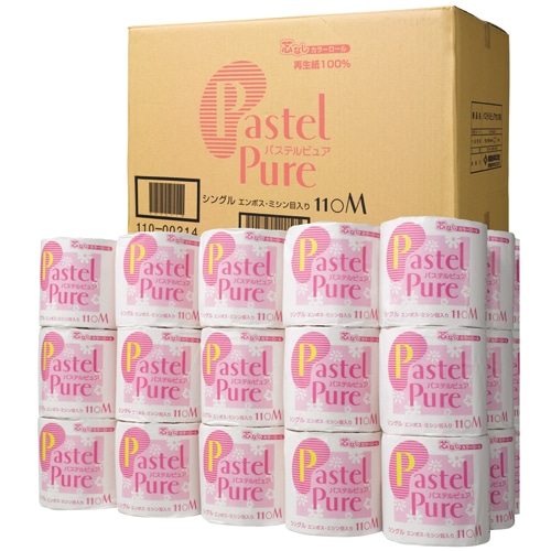泉製紙　パステルピュア　個包装　シングル　芯なし　１１０ｍ　１セット（１３５ロール：４５ロール×３ケース）