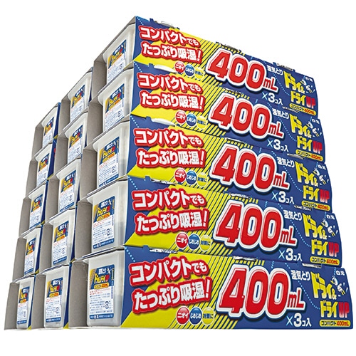 白元アース ドライ&ドライUP 400ml 1セット(45個:3個×15パック)