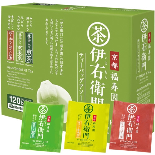 宇治の露製茶 伊右衛門 3種アソートティーバッグ 1セット(240バッグ:120バッグ×2箱)