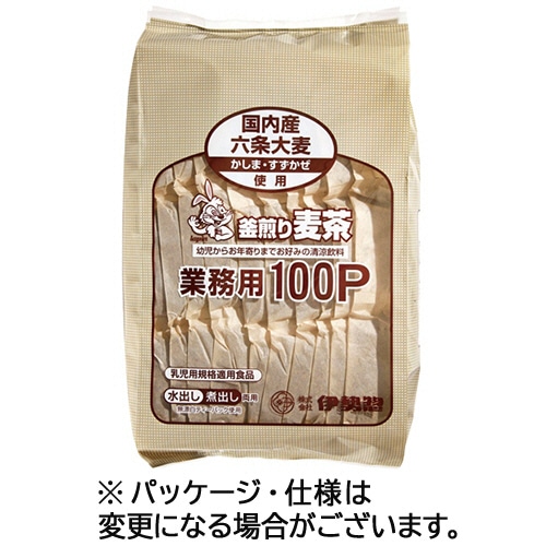伊勢惣 釜煎り麦茶 業務用 1セット(300バッグ:100バッグ×3袋)