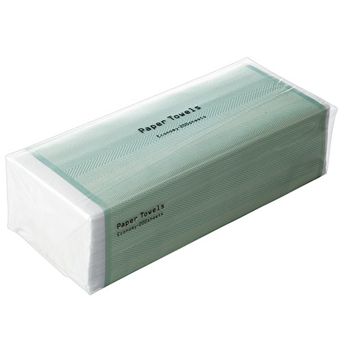 TANOSEE ペーパータオル ハードタイプ(エコノミー) 200枚/パック 1セット(5パック)