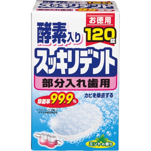ライオンケミカル 入れ歯洗浄剤 スッキリデント 部分入れ歯用 1セット(480錠:120錠×4箱)