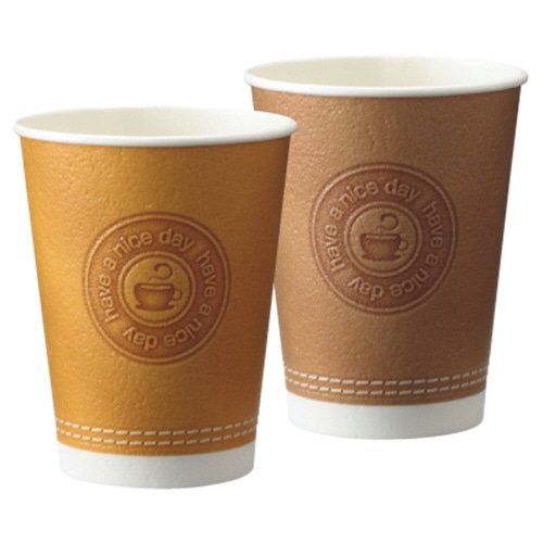TANOSEE 断熱レリーフカップ Emboss Stitch(エンボス ステッチ) 273mL(9オンス) 1セット(1000個:50個×20パック)