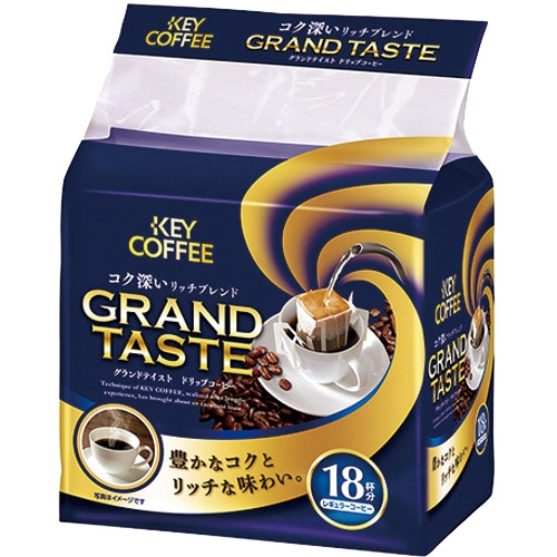 キーコーヒー ドリップバッグ グランドテイスト コク深いリッチブレンド 6g 1セット(108袋:18袋×6パック)