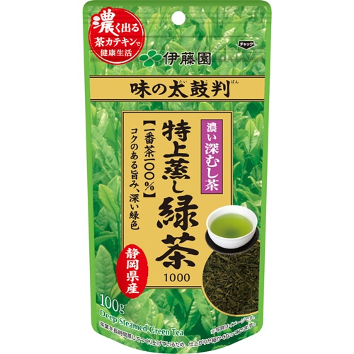 伊藤園　味の太鼓判　特上蒸し緑茶１０００　１００ｇ　１セット（３袋）
