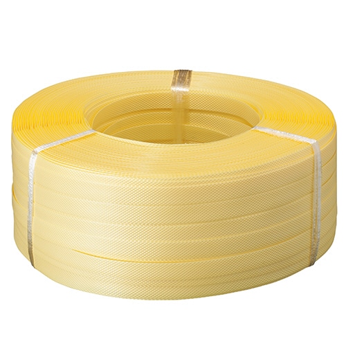 TANOSEE PPバンド 手締め用 15mm×500m 黄 1セット(5巻)