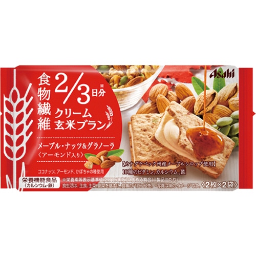 アサヒグループ食品 バランスアップ クリーム玄米ブラン メープルナッツ&グラノーラ 72g(2枚×2袋) 1セット(6パック)